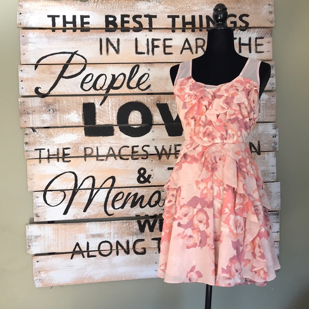 Lauren Conrad pink floral dress